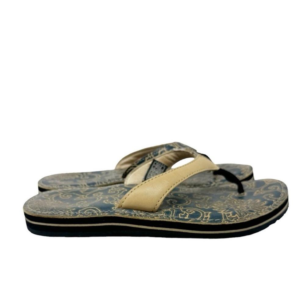 Teva Leather Habit River Floral Flip Flops
Sandals Blue Tan Size 11 - Picture 3 of 9